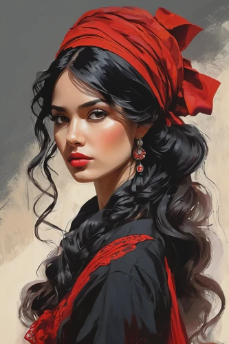 victorian lady,red riding hood,little red riding hood,flamenco,red cape,red hat,red coat,lady in red,scarlet sail,fantasy portrait,geisha girl,red tunic,geisha,digital painting,rouge,gypsy soul,red rose,red sail,queen of hearts,woman's hat,Illustration,Black and White,Black and White 09