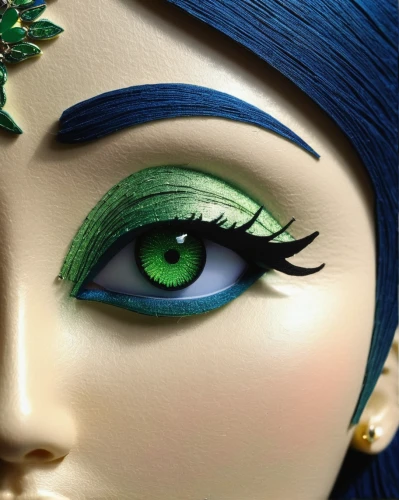 peacock eye,eyes makeup,lily of the nile,regard,eye shadow,emerald,women's eyes,doll's facial features,vintage makeup,miss circassian,green and blue,green eyes,green skin,cat eye,eye liner,cleopatra,the carnival of venice,blue and green,the enchantress,eyeliner,Illustration,Realistic Fantasy,Realistic Fantasy 08