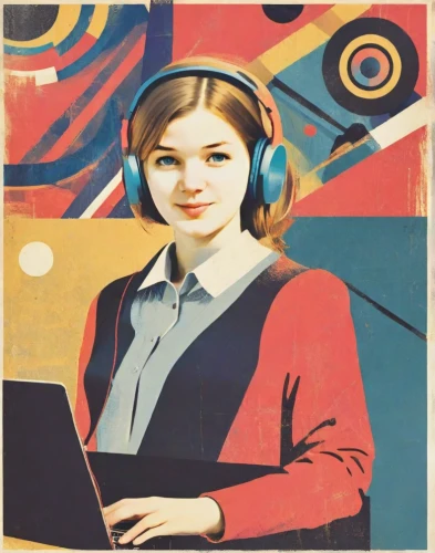 telephone operator,girl at the computer,girl-in-pop-art,wireless headset,retro woman,women in technology,headset,retro girl,retro women,switchboard operator,headphone,woman holding a smartphone,telemarketing,stewardess,headphones,headset profile,advertising figure,call centre,computer art,call center