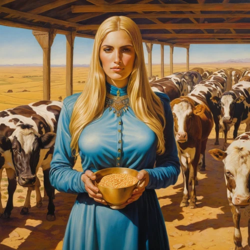 argan,woman of straw,milkmaid,girl with bread-and-butter,blonde woman,horse herder,woman with ice-cream,oxen,mongolian,girl with cereal bowl,goatherd,east-european shepherd,woman holding pie,livestock,orientalism,farm girl,argan tree,the order of the fields,agriculture,agua de valencia,Conceptual Art,Fantasy,Fantasy 04