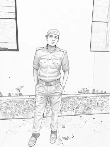 police officer,military person,military officer,security guard,officer,graphite,filtered image,photo effect,cadet,fire marshal,solider,military uniform,effect picture,police uniforms,policeman,uniform,pencil drawings,cartoon character,grayscale,police force,Design Sketch,Design Sketch,Character Sketch