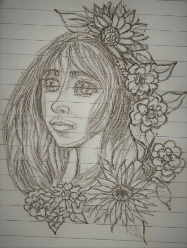 girl in flowers,girl in a wreath,elven flower,girl in the garden,girl drawing,rose drawing,flower drawing,girl portrait,flower crown of christ,flower girl,pencil and paper,polynesian girl,floral doodles,flora,flower fairy,straw flower,jasmine blossom,vintage drawing,wilted,portrait of a girl