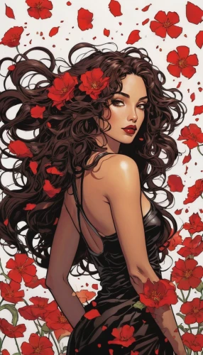 rosa ' amber cover,red petals,scarlet witch,fallen petals,red roses,background ivy,rose petals,red rose,petals,rose of sharon,with roses,flower of passion,flower wall en,red confetti,red flowers,red flower,roses,widow flower,guelder rose,begonia,Illustration,American Style,American Style 06