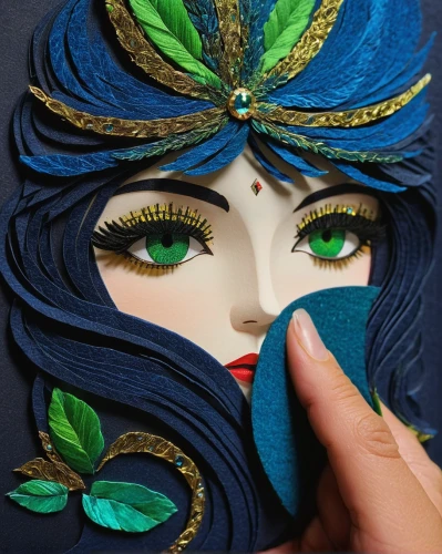 venetian mask,hand painting,paper art,fabric painting,masquerade,body painting,the carnival of venice,bodypainting,masque,hand-painted,face painting,glass painting,artist doll,painter doll,embroidery,face paint,handmade doll,embroider,vintage embroidery,hand painted,Illustration,Realistic Fantasy,Realistic Fantasy 08