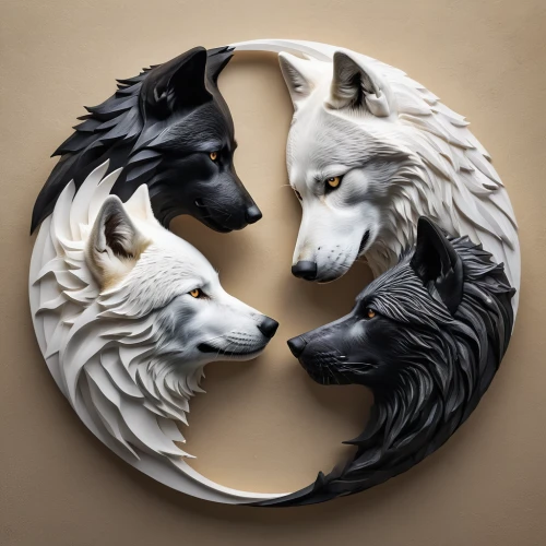 yin-yang,yin yang,yin and yang,yinyang,two wolves,wolves,sun and moon,wolf couple,animal icons,fairy tale icons,capricorn,alliance,the zodiac sign pisces,circle of life,lunar phases,swirl,kitsune,opposites,astrological sign,circle icons