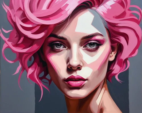 digital painting,pink vector,pink diamond,pink lady,pink hair,sculpt,pink quill,pink peony,face portrait,pink flamingo,vector girl,pink octopus,hand digital painting,pink,girl portrait,flamingo,peony pink,woman portrait,digital art,bust,Art,Artistic Painting,Artistic Painting 34