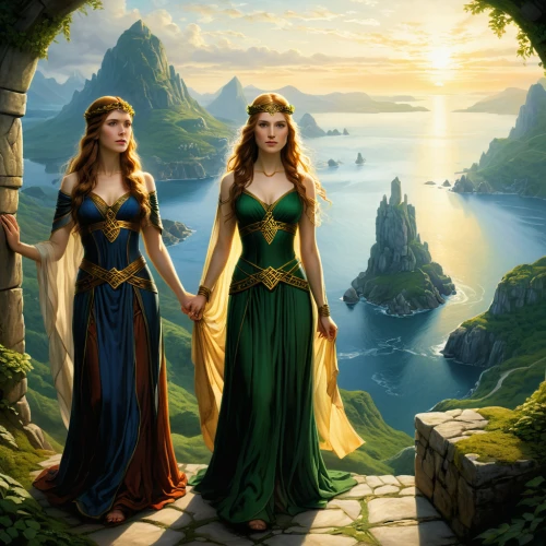 celtic woman,fantasy picture,heroic fantasy,fantasy art,elves,tour to the sirens,druids,celtic queen,guards of the canyon,princesses,the three graces,fantasy portrait,imperial shores,sirens,elves flight,island residents,fairytale characters,elven,mermaids,way of the roses,Conceptual Art,Fantasy,Fantasy 28