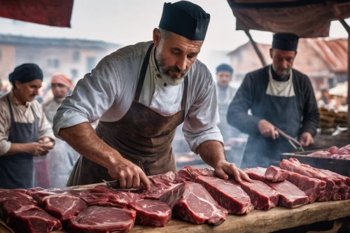 butcher shop,meat carving,dryaged,mongolian barbecue,cevapcici,borbagatto meat,cuisine of madrid,galloway beef,argentina beef,salumi,eastern european food,bucovina,irish beef,lamb meat,xinjiang,sicilian cuisine,entrecote,sibiu,tomahawk steak,meat cutter,Photography,General,Natural