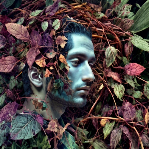 overgrown,undergrowth,forest man,leafed through,nature and man,autumn wreath,kahila garland-lily,rosarium,conceptual photography,gardener,photomanipulation,fallen leaves,autumn motive,defoliation,laurel wreath,autumn leaves,autumn icon,photo manipulation,fallen colorful,potpourri