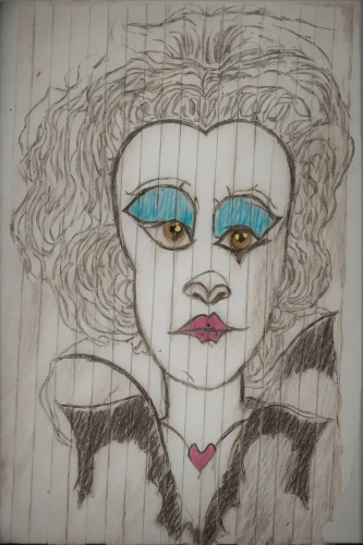 pierrot,marionette,horror clown,creepy clown,vampire woman,killer doll,vampire lady,joker,queen of hearts,postit,painted lady,scary clown,vintage drawing,post-it note,scary woman,madonna,rag doll,gothic portrait,vampira,marylin monroe