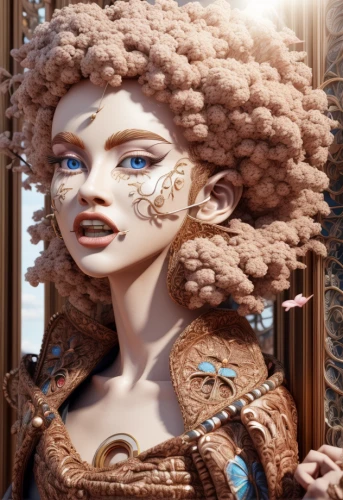 merida,fantasy portrait,fashion dolls,wood elf,female doll,designer dolls,gingerbread girl,natural cosmetic,artist's mannequin,valerian,3d fantasy,steampunk,sculpt,angelica,artist doll,doll's facial features,cosmetic,artemisia,the carnival of venice,fashion doll