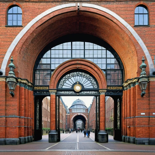 speicherstadt,locomotive roundhouse,three centered arch,hamburg,pointed arch,pumping station,locomotive shed,hafencity,archway,train station passage,round arch,gasometer,maximilianeum,factory hall,red bricks,red brick,husum hbf,berlin central station,malmö,crown engine houses,Conceptual Art,Sci-Fi,Sci-Fi 21