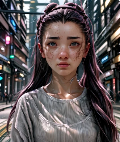 cyberpunk,world digital painting,digital painting,worried girl,shirakami-sanchi,digital art,sci fiction illustration,dystopian,harajuku,digital artwork,sorrow,child crying,angel's tears,sad woman,asian vision,the girl's face,dystopia,crying heart,girl portrait,libra