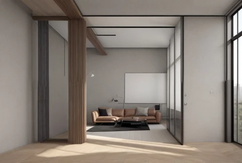 modern room,hallway space,3d rendering,modern living room,room divider,sliding door,interior modern design,japanese-style room,apartment,an apartment,render,livingroom,living room,loft,modern office,shared apartment,home interior,daylighting,sky apartment,bonus room,Interior Design,Living room,Modern,German Minimalism