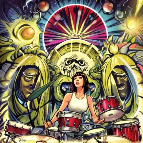 drumming,pinball,hand drums,drummer,drum set,drum club,rock band,indian drummer,psychedelic art,drums,rickshaw,bike pop art,neon carnival brasil,percussionist,hand drum,the fan's background,jazz drum,toy drum,game illustration,kettledrums