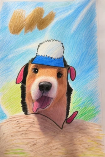 dog drawing,color pencil,watercolor dog,chopper,colored pencil background,crayon colored pencil,pencil color,colored crayon,dog illustration,colored pencil,beagador,oil pastels,felt hat,colored pencils,bob hat,pet portrait,dog frame,beaglier,straw hat,color pencils,Common,Common,Cartoon