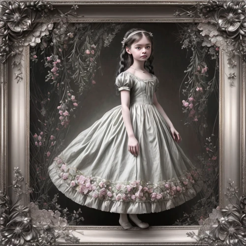 rococo,princess sofia,victorian lady,cinderella,painter doll,mystical portrait of a girl,little girl in pink dress,child portrait,rosa 'the fairy,the little girl,doll dress,princess anna,a girl in a dress,ball gown,fairy tale character,young girl,quinceañera,portrait of a girl,gothic portrait,little princess