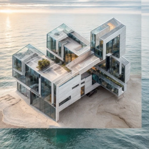 cube stilt houses,cubic house,floating huts,cube house,cube sea,mamaia,dunes house,concrete ship,house of the sea,house by the water,stilt houses,habitat 67,artificial island,inverted cottage,artificial islands,beach house,rügen island,water cube,mirror house,island suspended,Architecture,Skyscrapers,Futurism,Dynamic Modernism