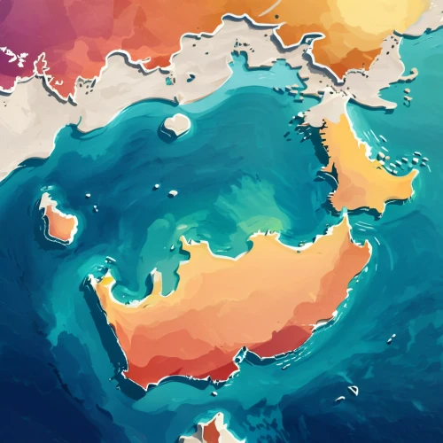 continent,southern hemisphere,continents,the continent,indian ocean,archipelago,mediterranean sea,oceania,south australia,ocean background,the indian ocean,tropical sea,sea level,ocean,pacific,ocean floor,southern island,tasmania,great barrier reef,south pacific,Illustration,Japanese style,Japanese Style 06