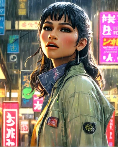taipei,kowloon,hong,hong kong,hk,shibuya,tokyo city,shanghai,chinatown,tokyo,cyberpunk,world digital painting,walking in the rain,in the rain,yukio,sci fiction illustration,jacket,shinjuku,tokyo ¡¡,nico