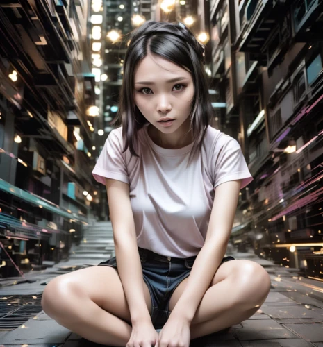 girl in t-shirt,girl sitting,shirakami-sanchi,portrait photography,asian vision,asian girl,girl portrait,child portrait,青龙菜,asia,portrait background,asian,girl in a long,isolated t-shirt,asia girl,mystical portrait of a girl,digital compositing,hong,chainlink,han thom