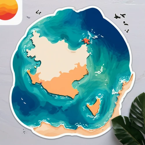 continent,ocean background,map silhouette,map icon,oceania,pacific,small planet,sea level,bondi,continental shelf,ocean,indian ocean,persian gulf,polynesia,tasmania,weather icon,orange bay,floating islands,galapagos,tropical sea,Illustration,Japanese style,Japanese Style 06