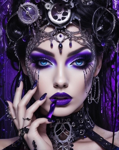 gothic fashion,gothic woman,gothic style,violet eyes,gothic portrait,dark purple,dark gothic mood,veil purple,goth woman,violet,rich purple,the enchantress,purple,voodoo woman,gothic,goth like,purple rose,ultraviolet,goth,goth subculture,Illustration,Realistic Fantasy,Realistic Fantasy 46