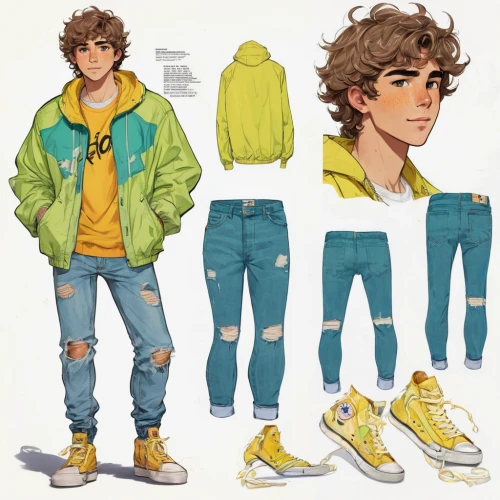 lance,yellow jacket,star-lord peter jason quill,clover jackets,male character,newt,goldenrod,stylish boy,sportswear,male poses for drawing,green jacket,main character,tennis shoes,bunches of rowan,80's design,zest,anime boy,stud yellow,male elf,rowan,Unique,Design,Character Design
