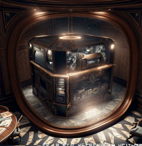 armoire,sideboard,dark cabinetry,art nouveau frames,ornate room,cosmetics counter,apothecary,panopticon,compartment,wood mirror,vault,china cabinet,chamber,grandfather clock,steam machines,play escape game live and win,empty interior,victorian kitchen,fractal design,antiquariat