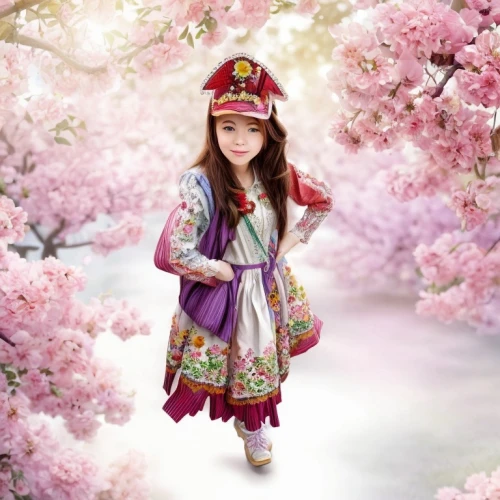 hanbok,girl in flowers,oriental princess,anime japanese clothing,oriental girl,children's background,little girl in pink dress,japanese floral background,girl picking flowers,the cherry blossoms,beautiful girl with flowers,japanese sakura background,asian costume,autumn cherry blossoms,cherry blossoms,little girl with umbrella,cherry blossom japanese,spring blossom,cold cherry blossoms,little girl in wind,Common,Common,Natural
