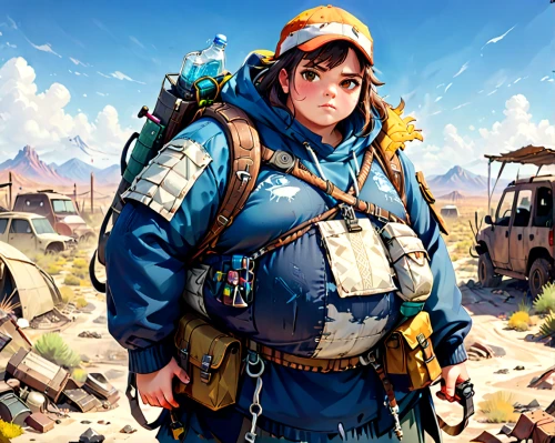 mountain guide,adventurer,blue-collar worker,traveler,nomad,aquanaut,digital nomads,vendor,hiker,mountaineer,game illustration,backpacker,pathfinders,the wanderer,engineer,dacia,skydiver,fallout4,female worker,paratrooper,Anime,Anime,General