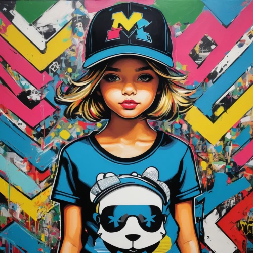 graffiti art,girl wearing hat,streetart,cool pop art,kids illustration,pop art style,modern pop art,graffiti,mickey mause,street art,grafitty,urban art,urban street art,monoline art,girl in t-shirt,girl-in-pop-art,hip-hop,grafitti,cmyk,pop art girl,Conceptual Art,Graffiti Art,Graffiti Art 01