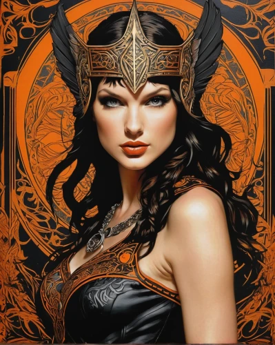 horoscope taurus,athena,fantasy art,headpiece,horoscope libra,headdress,mythological,zodiac sign libra,priestess,the zodiac sign taurus,daemon,the zodiac sign pisces,heroic fantasy,warrior woman,fantasy woman,female warrior,laurel wreath,faun,sorceress,paganism,Illustration,Realistic Fantasy,Realistic Fantasy 10