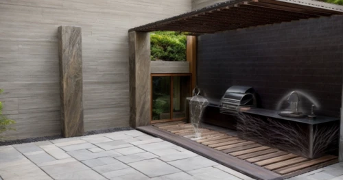garden design sydney,landscape design sydney,landscape designers sydney,corten steel,wooden sauna,outdoor grill,japanese-style room,wooden decking,luxury bathroom,outdoor furniture,cubic house,sliding door,japanese architecture,inverted cottage,cube house,cooling house,zen garden,outhouse,sauna,summer house