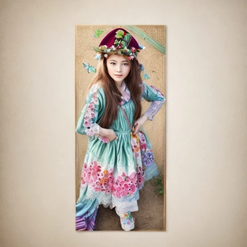 folk costume,little girl dresses,little girl fairy,vintage girl,vintage doll,patchouli,russian folk style,child fairy,little girl twirling,doll dress,miss circassian,painter doll,fairy tale character,girl wearing hat,folk costumes,princess anna,princess sofia,fashionable girl,traditional costume,child portrait,Common,Common,Natural
