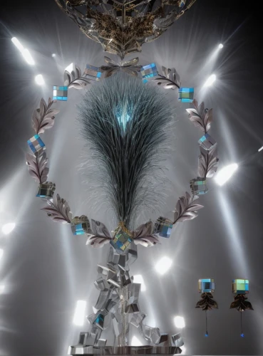 peacock feathers,feather headdress,ostrich feather,mandelbulb,fractalius,peacock feather,peacock,parabolic mirror,fairy peacock,crystal egg,chandelier,blue peacock,crystalline,feather jewelry,nest workshop,headdress,apophysis,prince of wales feathers,computer art,peacock eye,Product Design,Jewelry Design,Europe,Avant-garde Brilliance
