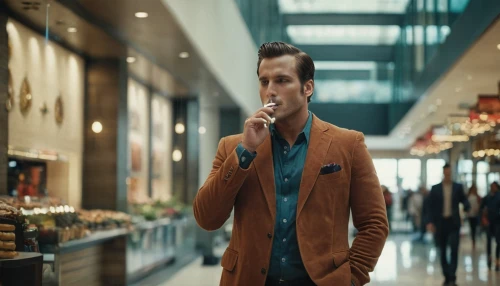 man talking on the phone,smoking man,young model istanbul,commercial,suit actor,lupin,overcoat,businessman,advertising figure,sales man,two face,spy-glass,harvey wallbanger,man with saxophone,men's suit,spy visual,the suit,marketeer,advertising campaigns,business man,Photography,General,Cinematic