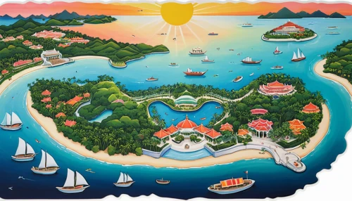 thimble islands,delight island,kei islands,islands,lavezzi isles,archipelago,popeye village,monkey island,an island far away landscape,island of juist,flying island,mushroom island,polynesia,resort town,island,seaside resort,balearic islands,southern island,ms island escape,java island,Illustration,Abstract Fantasy,Abstract Fantasy 12