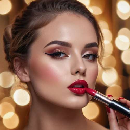 women's cosmetics,vintage makeup,makeup artist,red lipstick,expocosmetics,red lips,makeup,cosmetics,make-up,cosmetic products,lip liner,applying make-up,put on makeup,lipstick,cosmetic brush,cosmetic,make up,lipsticks,christmas gold and red deco,retouching,Photography,General,Commercial
