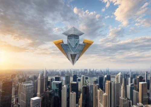 skycraper,futuristic architecture,shard of glass,base jumping,skyscraper,airship,the skyscraper,sky space concept,parachute fly,paraglider takes to the skies,glass pyramid,aerial view umbrella,air ship,the ethereum,flying object,sky city,sky apartment,skyscapers,parachuting,flying seed,Common,Common,Natural