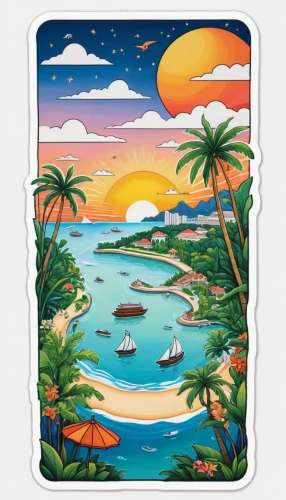 martinique,caribbean beach,fiji,tahiti,dominica,acapulco,tropical beach,polynesia,summer clip art,mayotte,kauai,tropical island,cayo coco,beach towel,hawaii,haiti,honolulu,beach landscape,an island far away landscape,zanzibar,Illustration,Abstract Fantasy,Abstract Fantasy 12