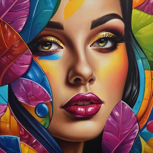oil painting on canvas,meticulous painting,psychedelic art,art painting,woman face,colorful background,woman's face,graffiti art,painting technique,oil painting,fabric painting,italian painter,boho art,multicolor faces,face portrait,bodypainting,colorful foil background,world digital painting,glass painting,cool pop art,Photography,General,Natural