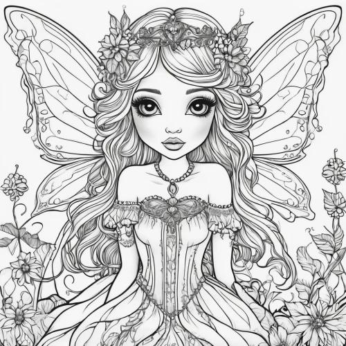 little girl fairy,angel line art,faerie,faery,flower fairy,garden fairy,vanessa (butterfly),fairy queen,child fairy,coloring page,rosa ' the fairy,coloring pages,fairy,cupido (butterfly),rosa 'the fairy,coloring pages kids,evil fairy,fairy tale character,line-art,lineart,Illustration,Abstract Fantasy,Abstract Fantasy 10