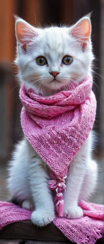 scarf animal,scarf,pink cat,cute cat,cats angora,white cat,turkish angora,cat image,wrapped up,funny cat,breed cat,beautiful bonnet,aegean cat,doll cat,turkish van,blue eyes cat,blossom kitten,street cat,to knit,cat kawaii,Conceptual Art,Fantasy,Fantasy 14