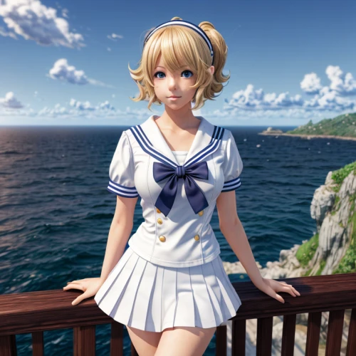 kantai collection sailor,darjeeling,delta sailor,sailor,beach background,darjeeling tea,capri,seaside daisy,cruiser aurora,at sea,honolulu,gunkanjima,the sea maid,by the sea,erika,meteora,sail blue white,ferry,portrait background,nautical star