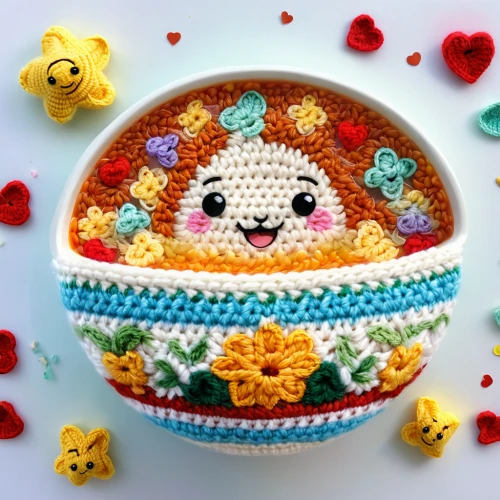 crochet pattern,colorful pasta,kawaii food,flower pot holder,jewelry basket,crochet,round kawaii animals,bowl cake,noodle bowl,christmas gift pattern,bowl of rice,vegetable basket,kawaii patches,kawaii animal patch,flower bowl,cross-stitch,marshmallow art,gingerbread jar,taco soup,egg tray,Illustration,Japanese style,Japanese Style 01