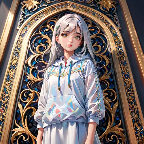 fantasy portrait,fairy tale character,portrait background,piko,hanbok,alice,white winter dress,blanche,cinderella,luna,ao dai,libra,fantasia,custom portrait,studio ghibli,rapunzel,cg artwork,winter dress,digital painting,girl portrait,Anime,Anime,General