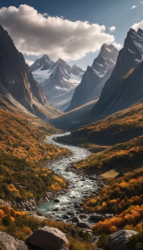 autumn mountains,yukon territory,baffin island,mountainous landscape,mountain landscape,mountain valleys,landscape mountains alps,mountain tundra,fantasy landscape,glacial landform,braided river,mountain river,northern norway,the landscape of the mountains,landscape background,beautiful landscape,nordland,greenland,mountain valley,natural landscape,Photography,General,Natural