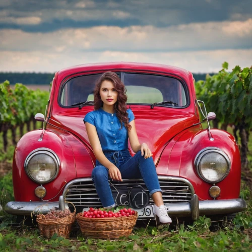 red vintage car,farm girl,girl and car,countrygirl,social,farmworker,country style,ford anglia,vintage car,tractor,antique car,vintage vehicle,farm tractor,vintage cars,girl in car,southern belle,car model,american car,vw beetle,ford pampa,Photography,Documentary Photography,Documentary Photography 26