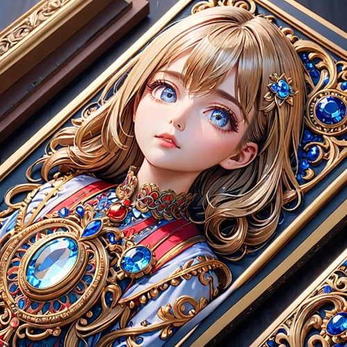 artist doll,painter doll,wooden doll,doll's facial features,collectible doll,custom portrait,female doll,violet evergarden,kotobukiya,doll figure,alice,decorative frame,frame illustration,princess anna,3d figure,doll looking in mirror,beautiful frame,handmade doll,tumbling doll,japanese doll,Anime,Anime,General